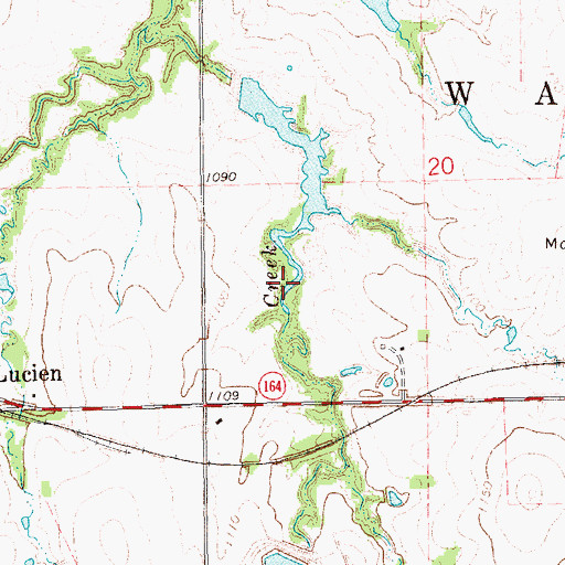 Topographic Map of Upper Black Bear Creek Site 50 Reservoir, OK