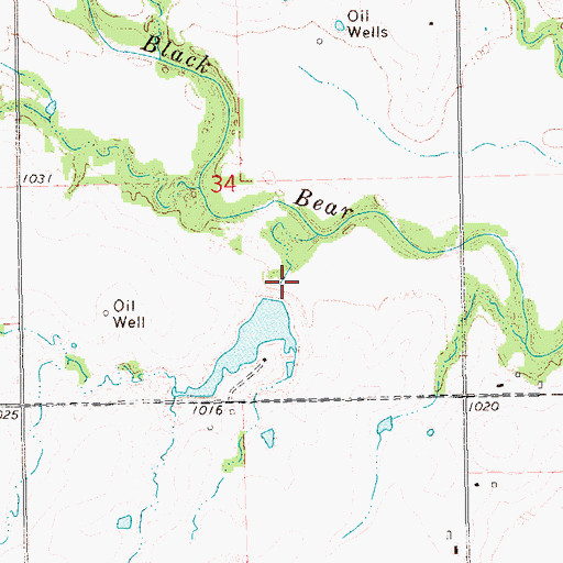 Topographic Map of Upper Black Bear Creek Site 46 Dam, OK