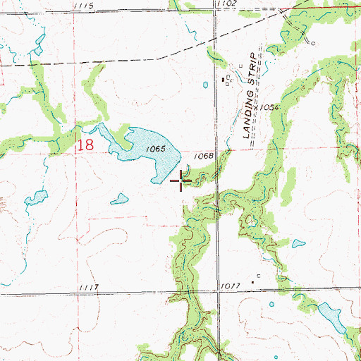 Topographic Map of Upper Black Bear Creek Site 47 Dam, OK