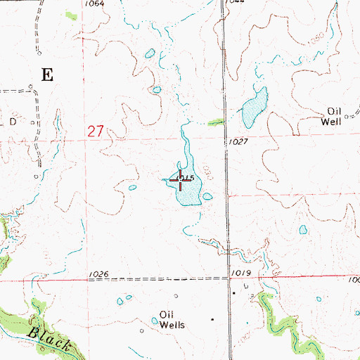 Topographic Map of Upper Black Bear Creek Site 20 Reservoir, OK