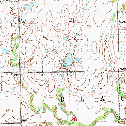 Topographic Map of Upper Black Bear Creek Site 17 Dam, OK