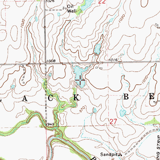 Topographic Map of Upper Black Bear Creek Site 16 Dam, OK
