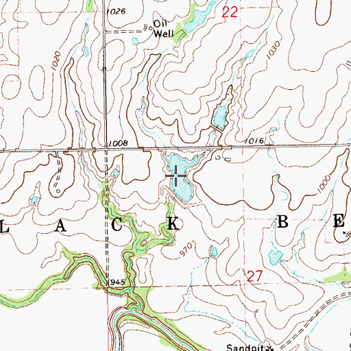 Topographic Map of Upper Black Bear Creek Site 16 Reservoir, OK