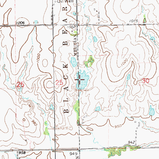 Topographic Map of Upper Black Bear Creek Site 15 Reservoir, OK