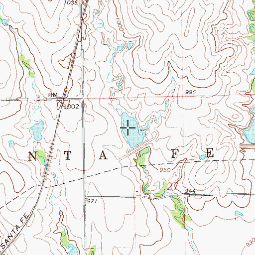 Topographic Map of Upper Black Bear Creek Site 12 Reservoir, OK