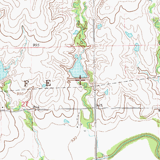 Topographic Map of Upper Black Bear Creek Site 11 Dam, OK