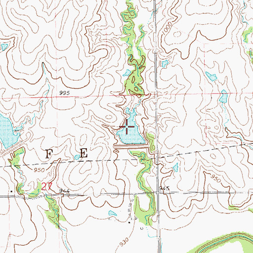 Topographic Map of Upper Black Bear Creek Site 11 Reservoir, OK