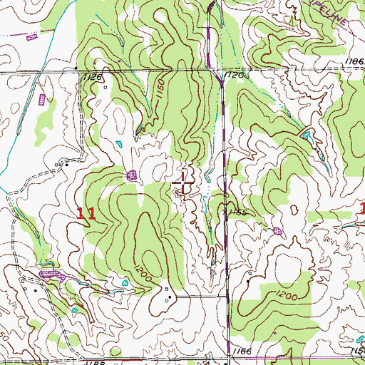 Topographic Map of Upper Black Bear Creek Site 10 Reservoir, OK