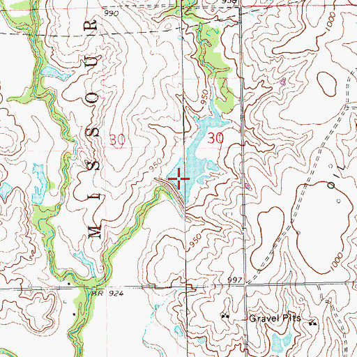 Topographic Map of Upper Black Bear Creek Site 8 Dam, OK