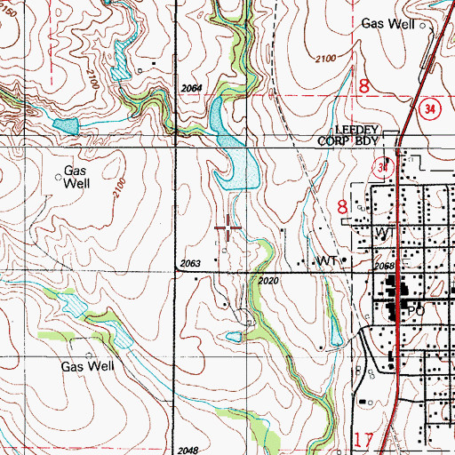 Topographic Map of Quartermaster Site 21a Dam, OK