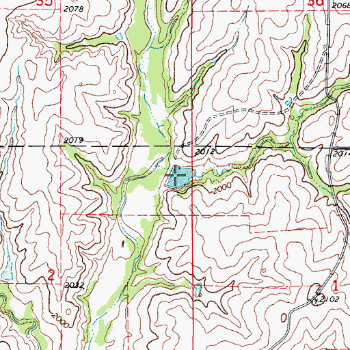 Topographic Map of Day Number 1 Reservoir, OK