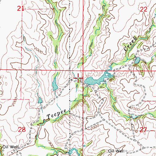 Topographic Map of Barnes Number 3 Dam, OK
