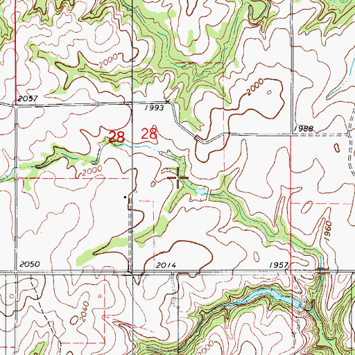 Topographic Map of Oknoname 043001 Dam, OK
