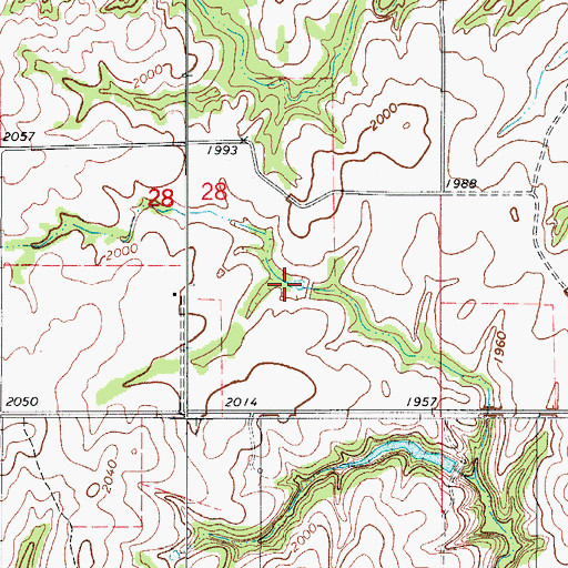 Topographic Map of Oknoname 043001 Reservoir, OK