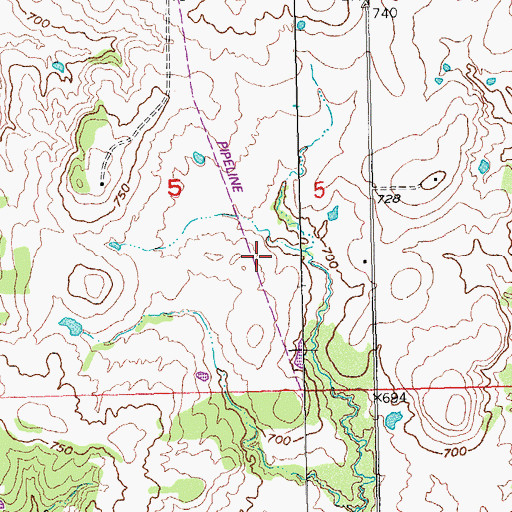 Topographic Map of Joe Mayse Lake Dam, OK