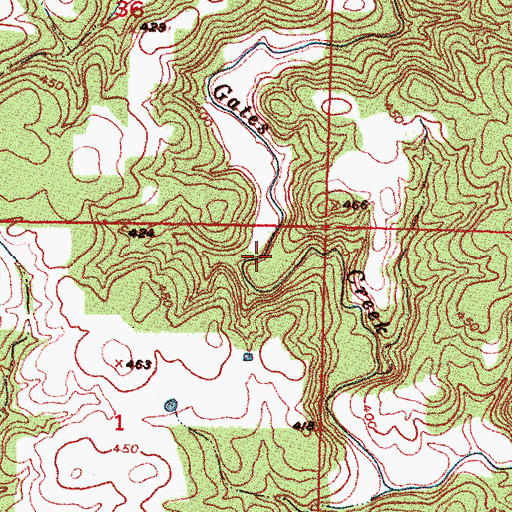 Topographic Map of Lake Raymond Gary Dam, OK
