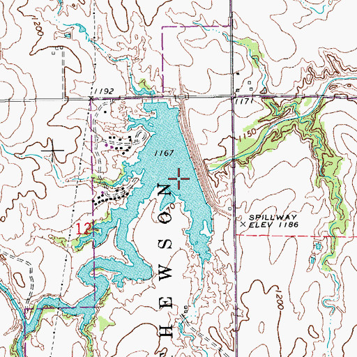 Topographic Map of Cottonwood Creek Site 16 Dam, OK