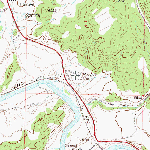 Topographic Map of McCoy Cemetery, CO