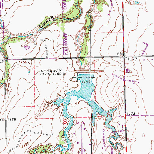 Topographic Map of Cottonwood Creek Site 17 Dam, OK