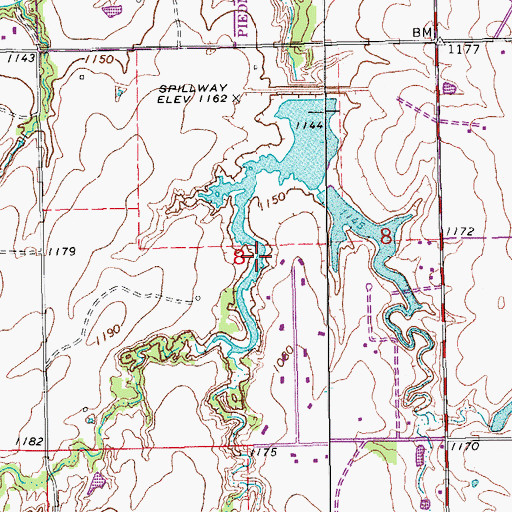 Topographic Map of Cottonwood Creek Site 17 Reservoir, OK