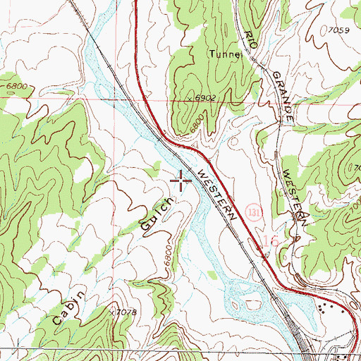 Topographic Map of Cabin Gulch, CO