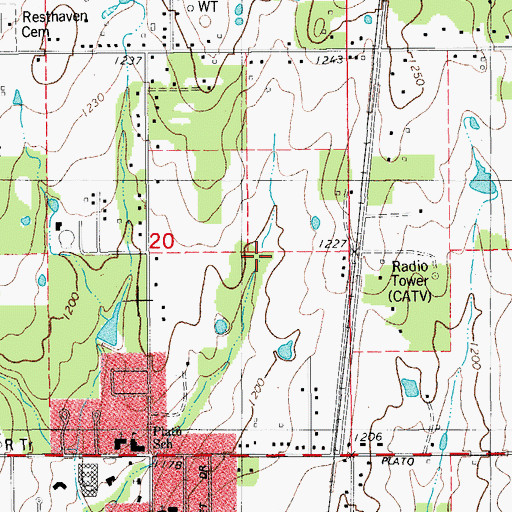Topographic Map of Rock Creek Site 16 Reservoir, OK