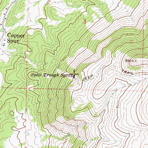 Topographic Map of Split Trough Spring, CO
