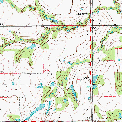 Topographic Map of Rock Creek Site 13 Reservoir, OK