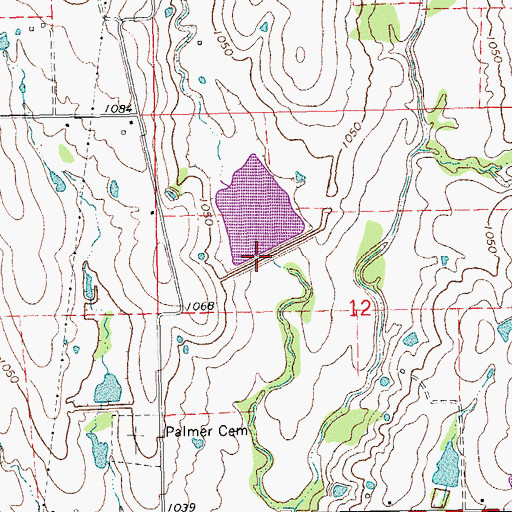 Topographic Map of Rock Creek Site 12 Dam, OK