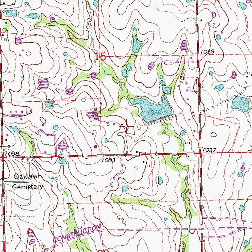 Topographic Map of Rock Creek Site 10 Dam, OK