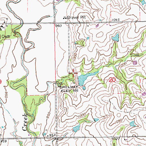 Topographic Map of Rock Creek Site 7 Reservoir, OK