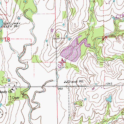 Topographic Map of Rock Creek Site 6 Dam, OK