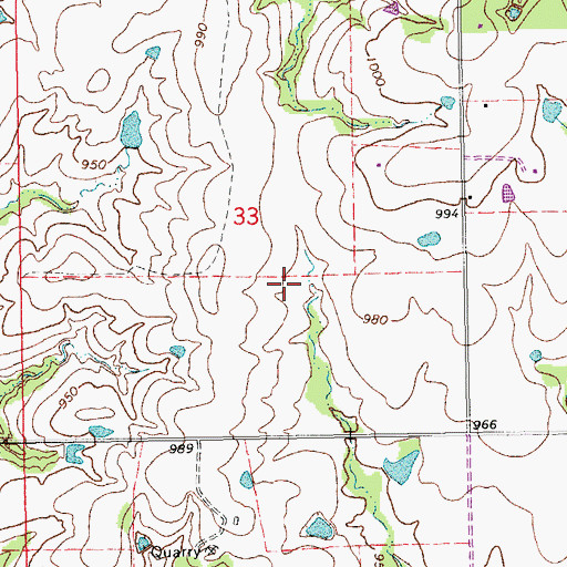 Topographic Map of Kickapoo Sandy Creek Site J1 Reservoir, OK