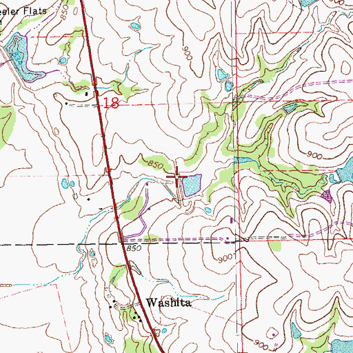 Topographic Map of Kickapoo Sandy Creek Site Bj3 Reservoir, OK