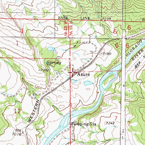 Topographic Map of Azure, CO