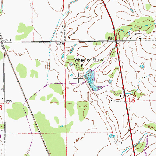 Topographic Map of Kickapoo Sandy Creek Site Bj-4 Reservoir, OK