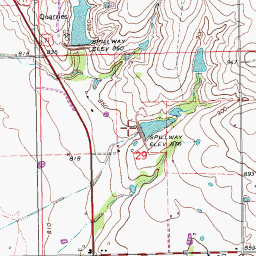 Topographic Map of Kickapoo Sandy Creek Site Lj2 Reservoir, OK