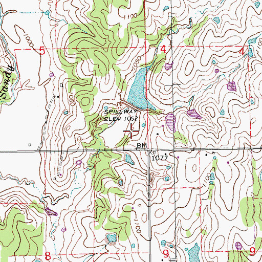 Topographic Map of Rock Creek Site 5 Dam, OK