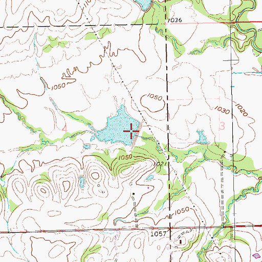 Topographic Map of Mill Creek Watershed 16 Reservoir, OK