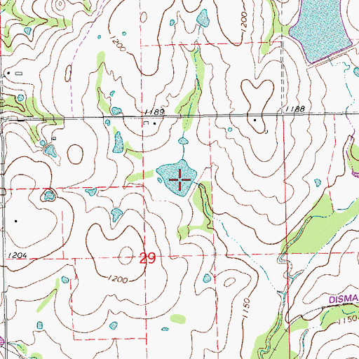 Topographic Map of Mill Creek Watershed 9 Reservoir, OK