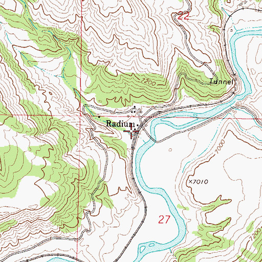 Topographic Map of Radium, CO