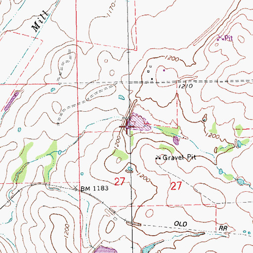Topographic Map of Mill Creek Watershed 6 Dam, OK