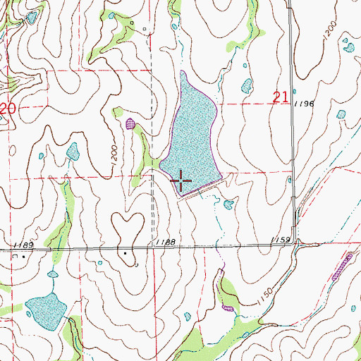 Topographic Map of Mill Creek Watershed 5 Dam, OK