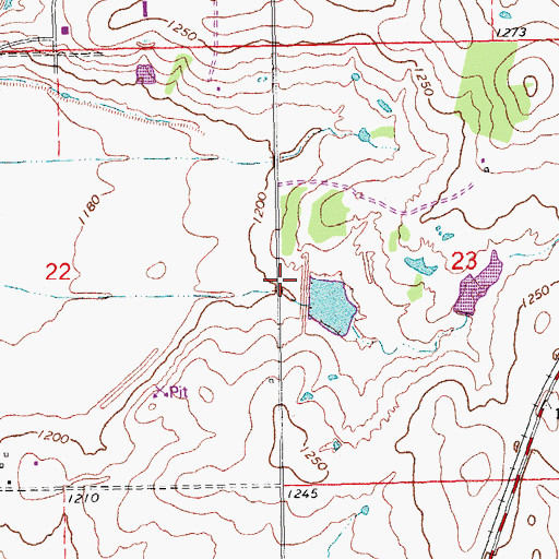 Topographic Map of Mill Creek Watershed 4 Reservoir, OK