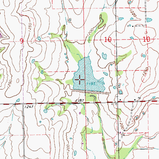 Topographic Map of Mill Creek Watershed 2 Reservoir, OK