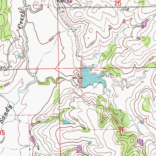 Topographic Map of Chigley Sandy Creek Site 7 Reservoir, OK