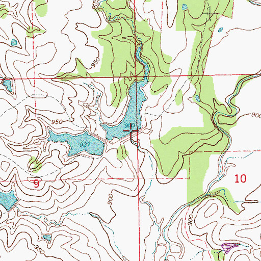 Topographic Map of Chigley Sandy Creek Site 9 Dam, OK