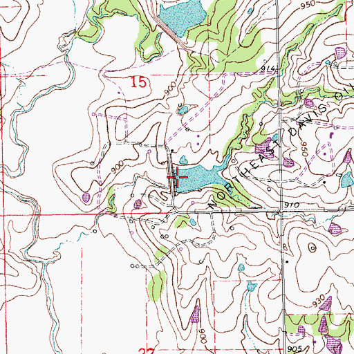 Topographic Map of Chigley Sandy Creek Site 10 Reservoir, OK