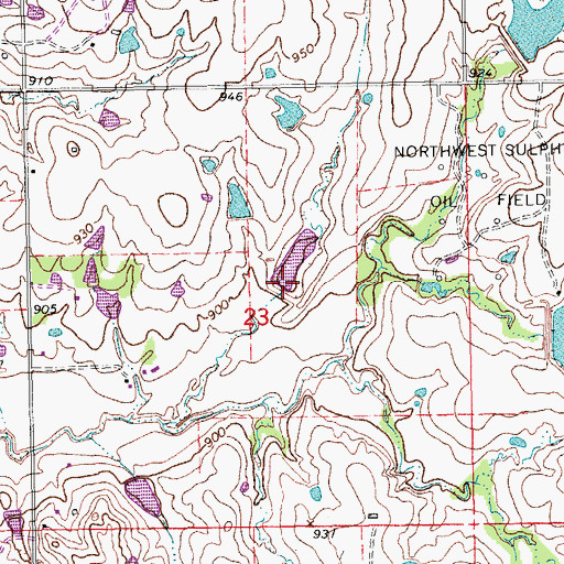 Topographic Map of Chigley Sandy Creek Site 11 Dam, OK