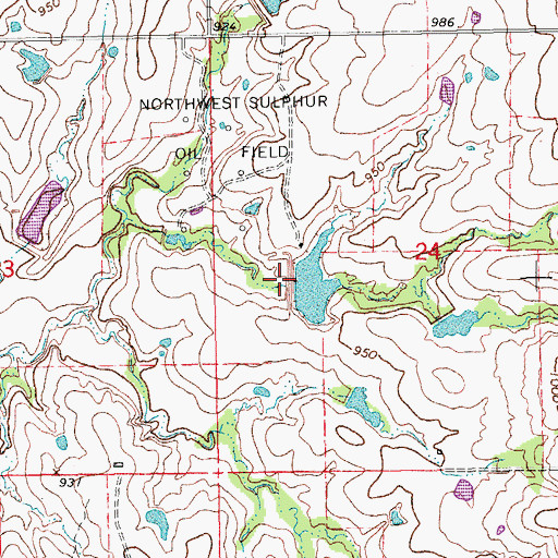 Topographic Map of Chigley Sandy Creek Site 13 Reservoir, OK